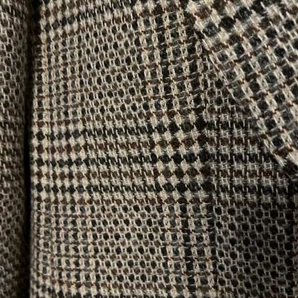 Brown Wool Plaid One Button Vintage Blazer By Georgia Sant’Angelo - Picture 13 of 13